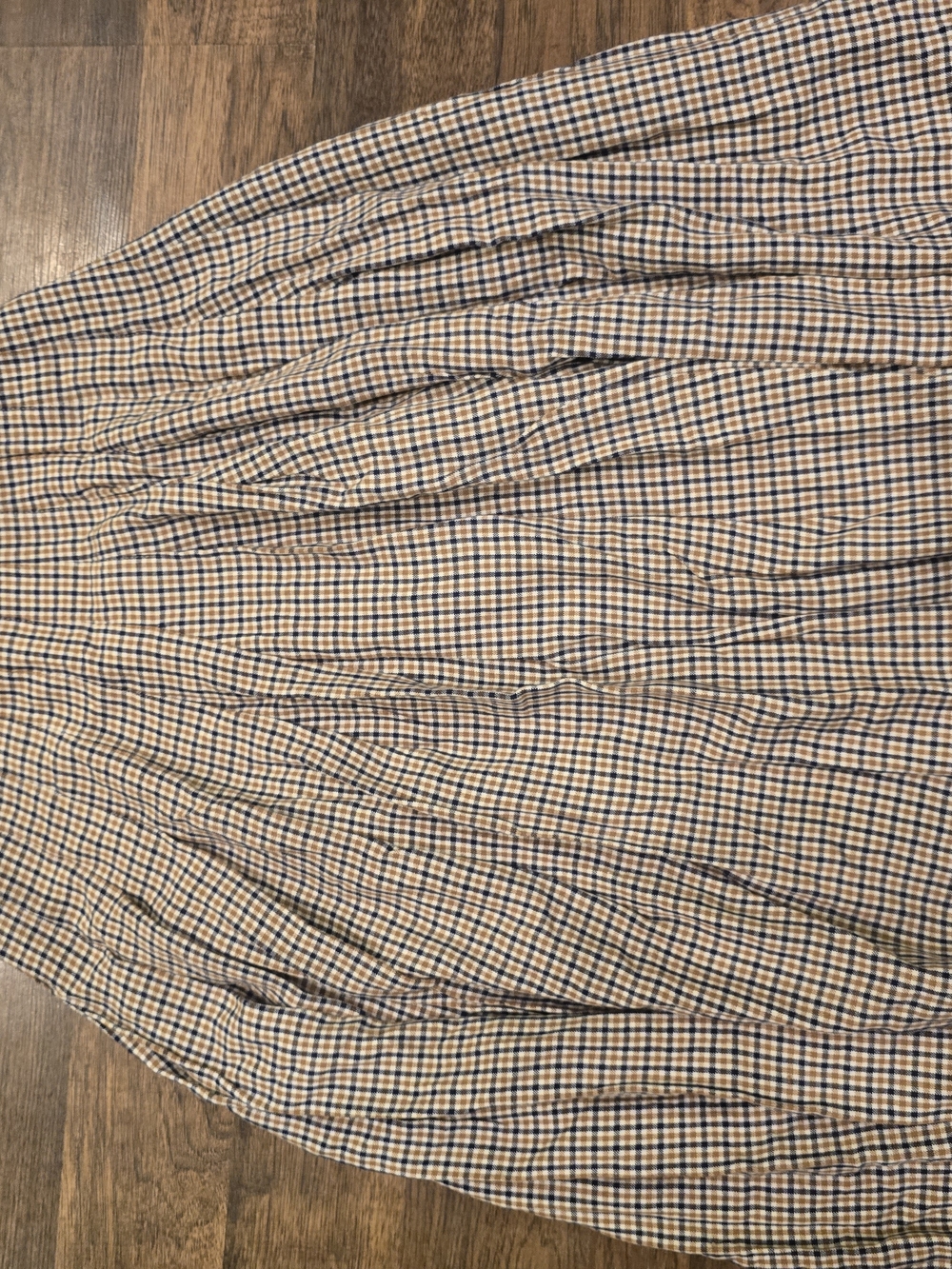 Pendleton Beige and Navy Checked A-Line Skirt